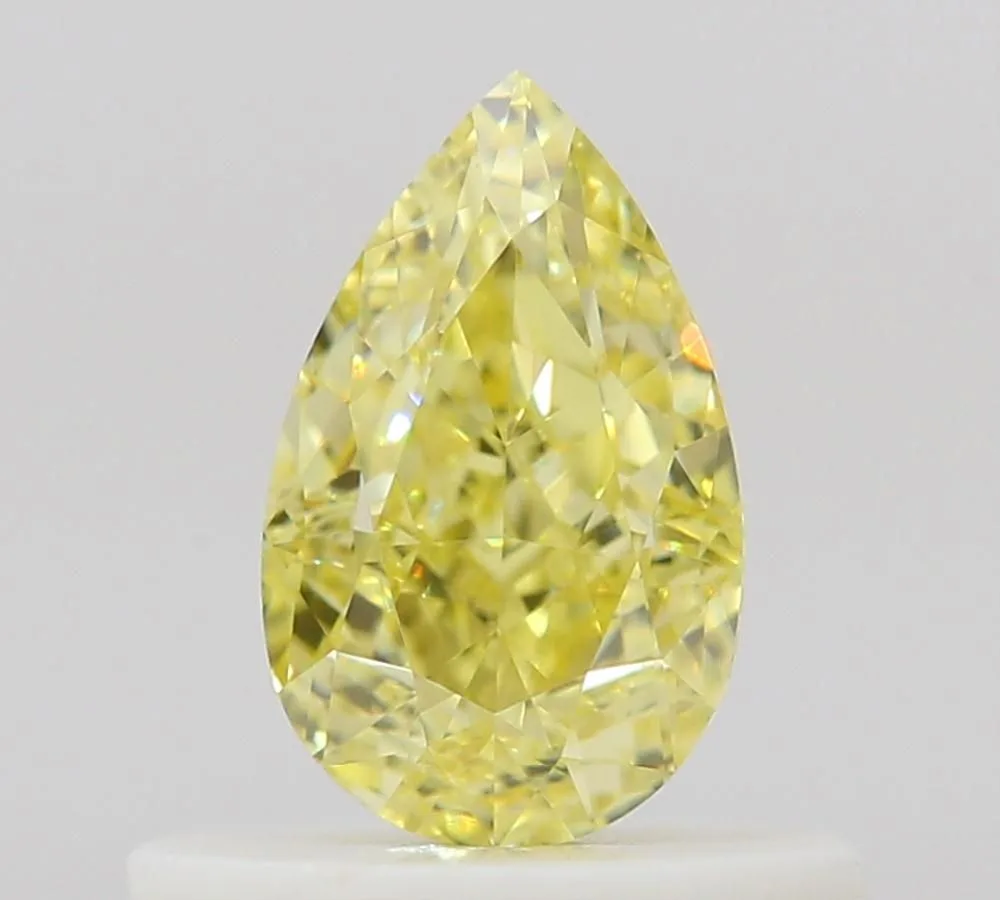 0.5 Carat Pear Fancy Intense Yellow VVS2 Natural Diamond 1 0.5 Carat Pear Fancy Intense Yellow VVS2 Natural Diamond