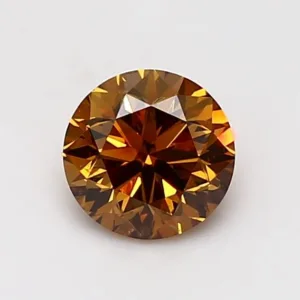 1.01 Carat Round Fancy Deep Yellow I1 Natural Diamond