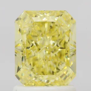 1.57 Carat Radiant Fancy Intense Yellow VS1 Natural Diamond