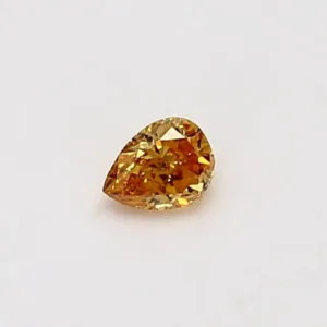 0.18 Carat Pear Fancy Vivid Yellow Orange SI2 Natural Diamond