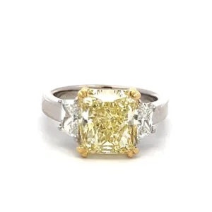5.7 Carat Radiant Fancy Yellow VVS2 Natural Diamond