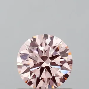 0.6 Carat Round Fancy Light Pink VVS2 Lab Diamond
