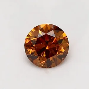 0.65 Carat Round Fancy Deep Orange I1 Natural Diamond
