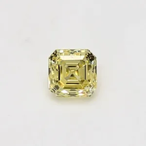 0.34 Carat Asscher Fancy Intense Yellow VS2 Natural Diamond
