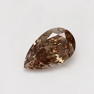 0.52 Carat Pear Fancy Dark Orange Brown VS2 Natural Diamond
