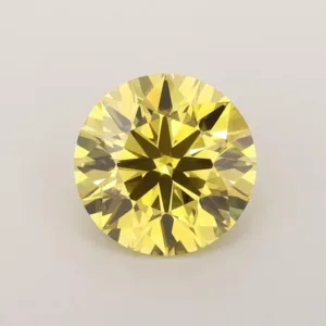 1.04 Carat Round Fancy Vivid Yellow VVS2 Lab Diamond