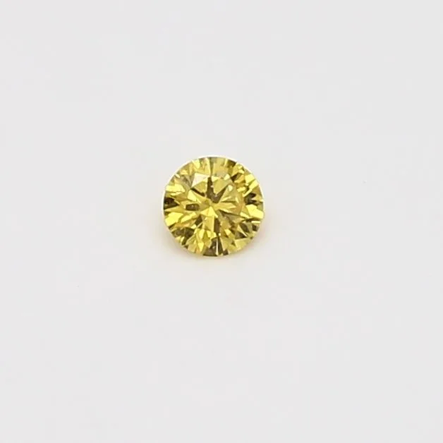 0.07 Carat Round Fancy Vivid Yellow Natural Diamond 1 0.07 Carat Round Fancy Vivid Yellow Natural Diamond