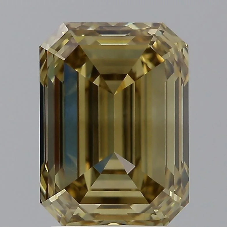 3.18 Carat Emerald Fancy Dark Brown Yellow VS2 Natural Diamond 1 3.18 Carat Emerald Fancy Dark Brown Yellow VS2 Natural Diamond
