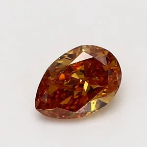 0.75 Carat Pear Fancy Deep Orange I1 Natural Diamond