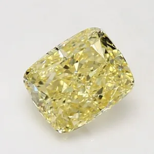 1.5 Carat Cushion Brilliant Fancy Intense Yellow VVS2 Natural Diamond