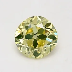 1.09 Carat European Cut Fancy Intense Green Yellow SI2 Natural Diamond
