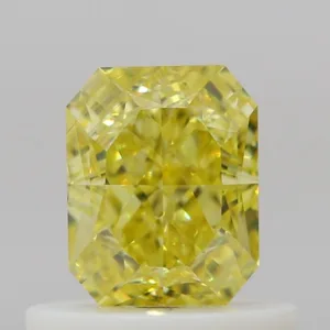 0.61 Carat Radiant Fancy Intense Yellow VS1 Natural Diamond