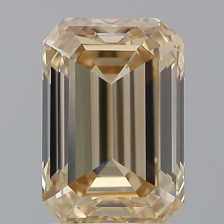3.01 Carat Emerald Fancy Yellow Brown VS2 Natural Diamond 1 3.01 Carat Emerald Fancy Yellow Brown VS2 Natural Diamond