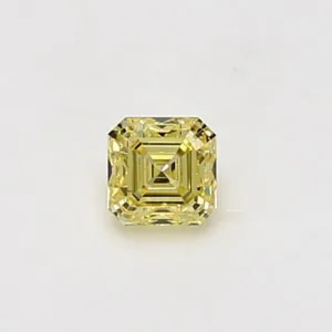 0.33 Carat Asscher Fancy Intense Yellow VS1 Natural Diamond