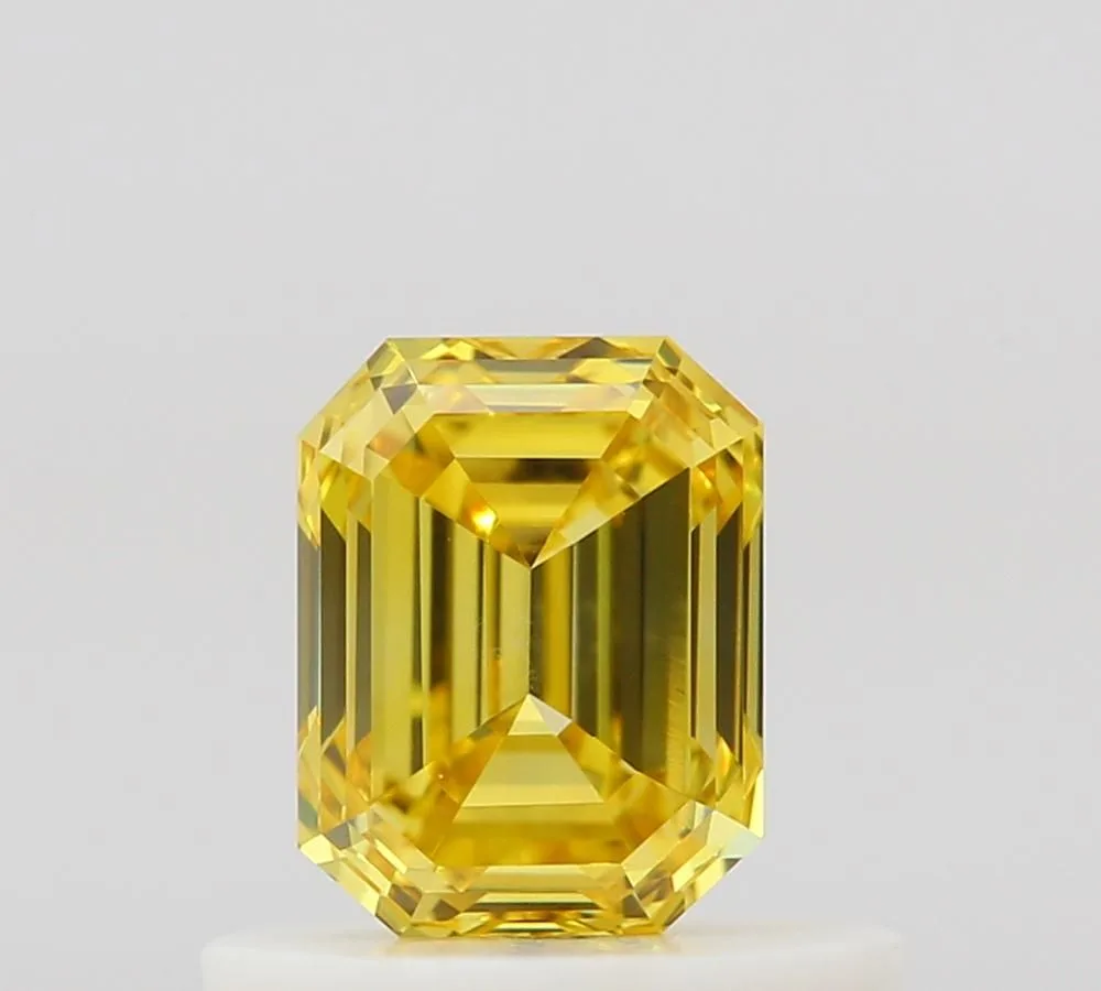 0.56 Carat Emerald Fancy Vivid Yellow SI1 Natural Diamond 1 0.56 Carat Emerald Fancy Vivid Yellow SI1 Natural Diamond