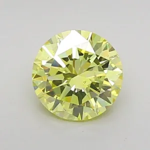 1 Carat Round Fancy Intense Yellow VS2 Lab Diamond