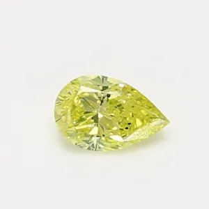 0.53 Carat Pear Fancy Intense Green Yellow SI2 Natural Diamond