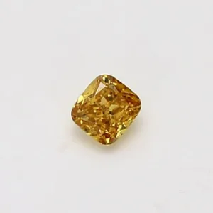 0.18 Carat Cushion Brilliant Fancy Vivid Orange Yellow SI2 Natural Diamond