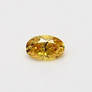 0.19 Carat Oval Fancy Vivid Yellow I1 Natural Diamond