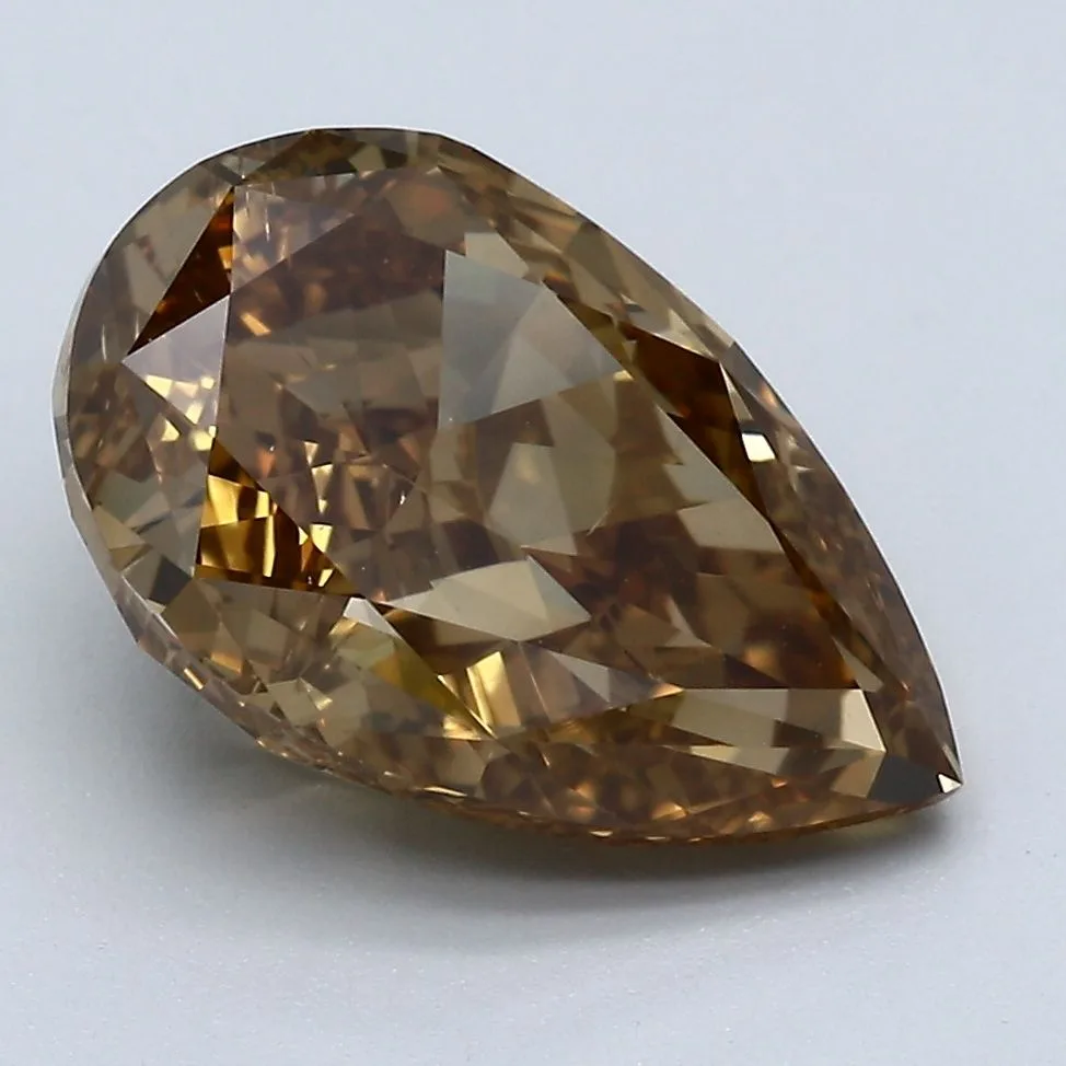 4.52 Carat Pear Fancy Deep Brown Yellow SI2 Natural Diamond 1 4.52 Carat Pear Fancy Deep Brown Yellow SI2 Natural Diamond