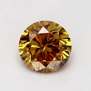 1 Carat Round Fancy Deep Yellow SI2 Natural Diamond
