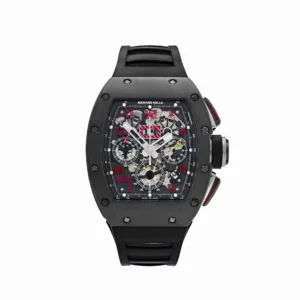 RM011 Black Carbon Chronograph Red Accents