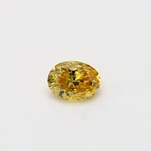 0.16 Carat Oval Fancy Vivid Yellow I2 Natural Diamond