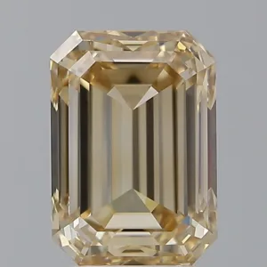 3.01 Carat Emerald Fancy Light Brown VS2 Natural Diamond