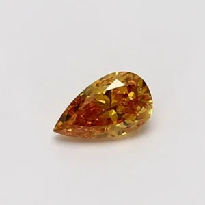 0.31 Carat Pear Fancy Intense Yellow Orange SI2 Natural Diamond