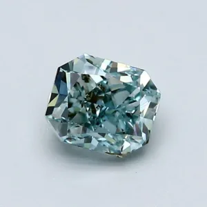 0.92 Carat Radiant Fancy Intense Blue Green SI1 Natural Diamond