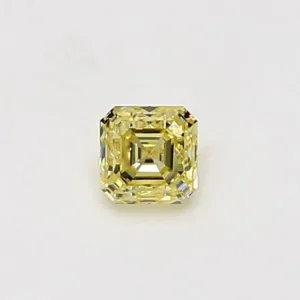 0.32 Carat Asscher Fancy Intense Yellow VVS2 Natural Diamond