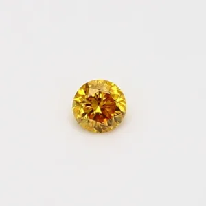 0.13 Carat Round Fancy Vivid Orange Yellow Natural Diamond