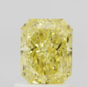 1.24 Carat Radiant Fancy Intense Yellow VS1 Natural Diamond