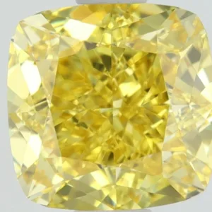 1.01 Carat Cushion Brilliant Fancy Vivid Yellow VVS2 Natural Diamond