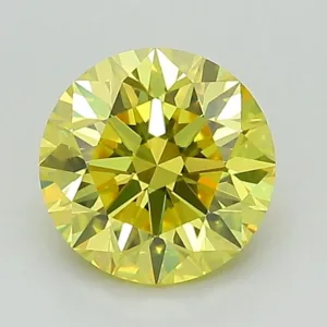 1.23 Carat Round Fancy Intense Yellow VVS2 Lab Diamond