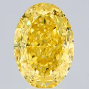 7.03 Carat Oval Fancy Vivid Yellow IF Natural Diamond