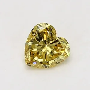0.62 Carat Heart Fancy Vivid Yellow SI2 Natural Diamond