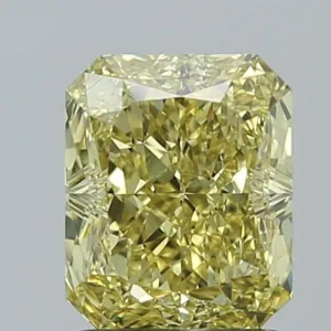 1.53 Carat Radiant Fancy Intense Yellow VVS2 Natural Diamond