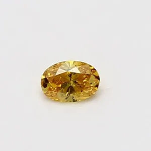 0.16 Carat Oval Fancy Vivid Orange Yellow I2 Natural Diamond