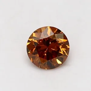 0.59 Carat Round Fancy Deep Orange SI1 Natural Diamond
