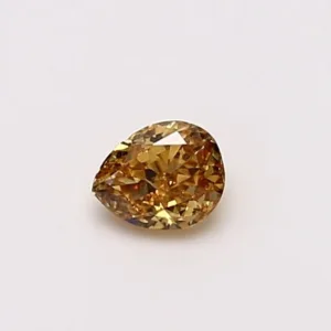 0.27 Carat Pear Fancy Vivid Yellow Orange I1 Natural Diamond