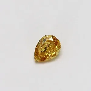 0.14 Carat Pear Fancy Vivid Yellow VS2 Natural Diamond