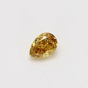 0.18 Carat Pear Fancy Vivid Yellow VS1 Natural Diamond