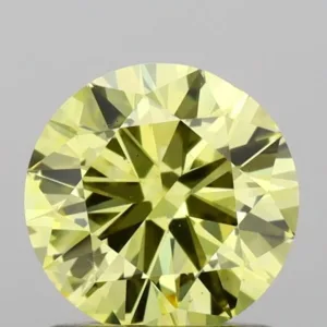 0.99 Carat Round Fancy Intense Yellow VS2 Lab Diamond