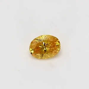 0.15 Carat Oval Fancy Vivid Yellow I2 Natural Diamond