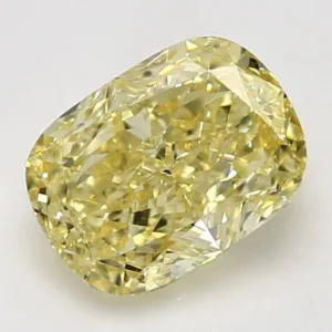 2.58 Carat Cushion Brilliant Fancy Intense Yellow VS1 Natural Diamond