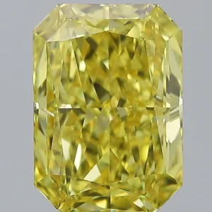2.01 Carat Radiant Fancy Vivid Yellow VS2 Natural Diamond