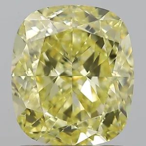 2 Carat Cushion Modified Fancy Intense Yellow VVS1 Natural Diamond