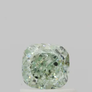 0.72 Carat Cushion Brilliant Fancy Green SI2 Natural Diamond