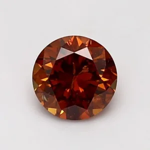 1 Carat Round Fancy Deep Orange I3 Natural Diamond